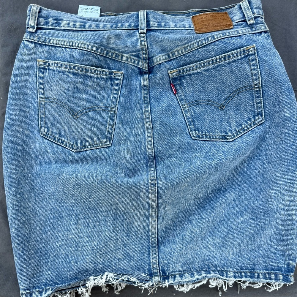 Levi jean Knee-Length mom skirt